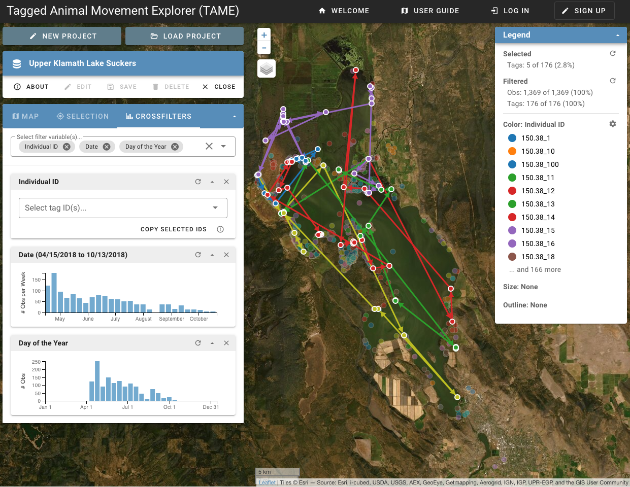 Tagged Animal Movement Explorer Screenshot